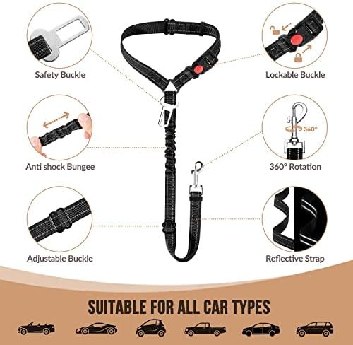 Lukovee Dog Car Seat Belt, 2 Pack, Headrest Restraint - Image 6