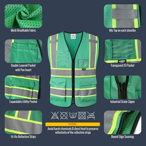 JKSafety Safety Vest for men women Hi Vis Vest - Image 2
