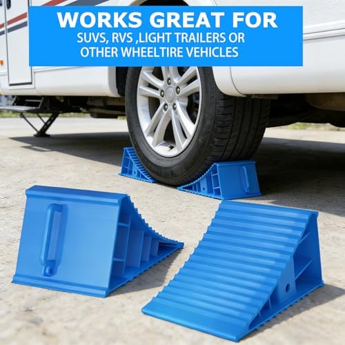 4Pack Wheel Chocks for RV Trailer Non Slip Heavy Duty - Image 5