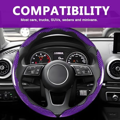 3pcs Universal Carbon Fiber Steering Wheel Cover - Image 7
