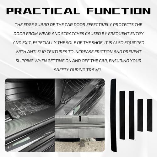 Carbon Fiber Car Door Sill Protector, Anti-Scratch Door Entry Edge Guard Strips - Image 4