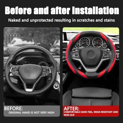 Osilly 15 Inch Artificial Leather Steering Wheel Cover - Image 5
