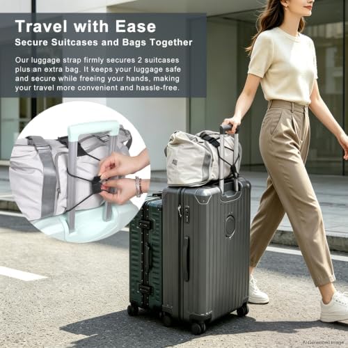 Vigorport Luggage Straps for Suitcases, Adjustable Elastic Tick Rope - Image 2