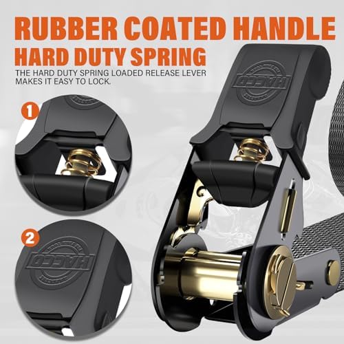 Haccoplanet Ratchet Tie Down Straps, 1 in x 16 ft - Image 2