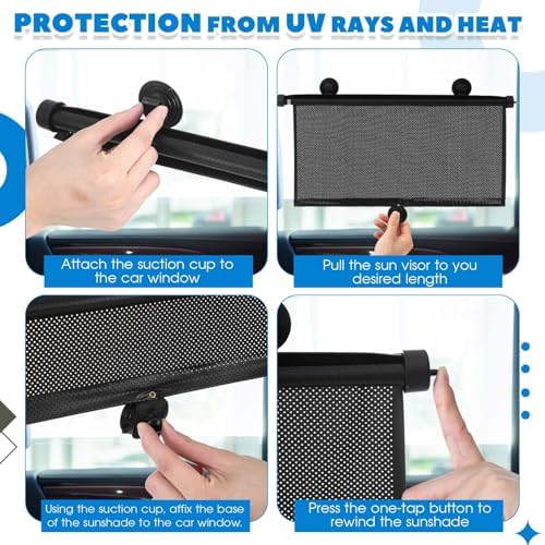 Blossound 2 Pack Car Window Sun Shades, 20 × 20 Inch - Image 4