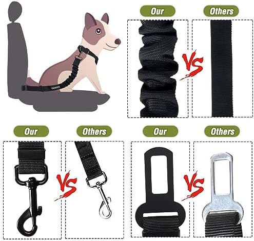 COOYOO Dog Seat Belt, 3 Piece Set Retractable Dog Car Adjustable Seatbelts - Image 4