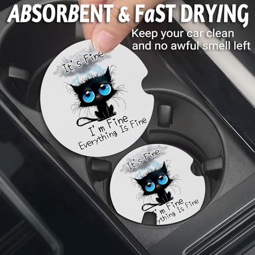 Yonlevres Car Coasters for Cup Holders, 2 Pack - Image 2