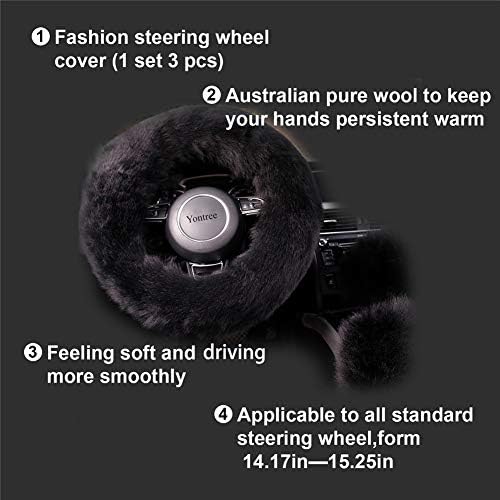 Yontree Fashion Fluffy Steering Wheel Covers - Image 4