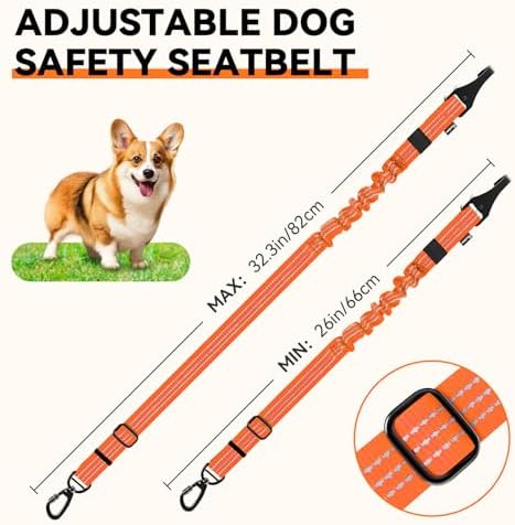 Pawaboo 2Pack Dog Car Seatbelt, 3-in-1 Dog Tether - Image 6