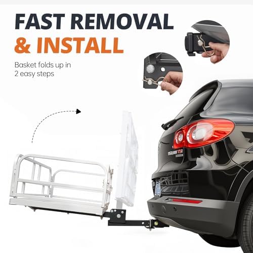 Forluck 60" x 24" x 14" Folding Hitch Mount Cargo Carrier, 500 lbs Capacity - Image 5