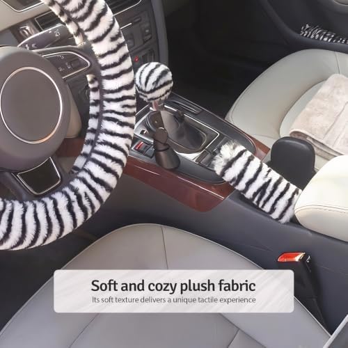 Fluffy Steering Wheel Cover 3PCS Set – Plush Fuzzy Fur Steering Wheel Cover - Image 5