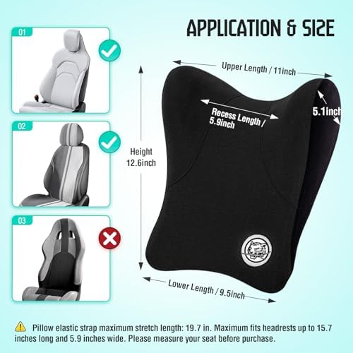 Car Neck Pillow for Driving Seat, Soft Memory Foam Headrest Pillow - Image 2