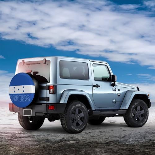 Honduras Flag Spare Tire Cover, Universal Waterproof & Dustproof Wheel - Image 5