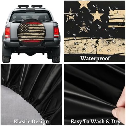 Flag Spare Tire Cover 17in Spare Wheel Covers Tire Storage Cover - Image 4