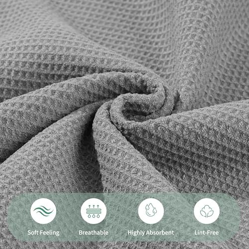 MICROFI Waffle Weave Bath Towel Set, Microfiber, 4 Pieces, Quick Dry, - Image 2