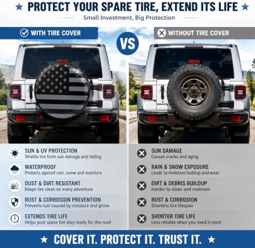 American USA Flag Spare Tire Cover - Image 5