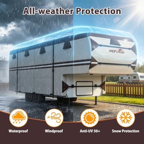 26-29ft 5th Wheel RV Cover, 9-Layer Waterproof Camper Cover - Image 3
