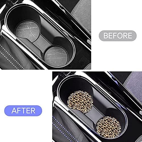 Leopard Print Bling Rhinestone Anti Slip Coasters - Image 5