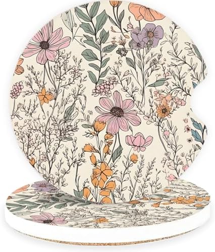 Ceramic Car Coasters – Absorbent Car Cup Holder Coaster Set by lethooly