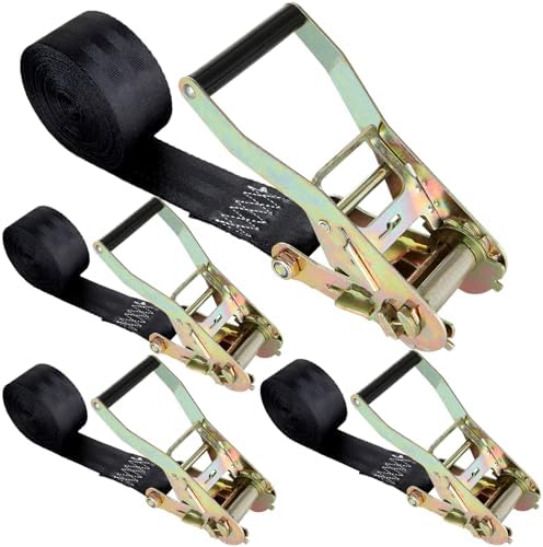 LISHIEN 4 Pack 2 Inch Endless Ratchet Strap Heavy Duty 20ft Tie Down Straps by LISHINE
