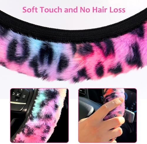 Accmor Fuzzy Car Steering Wheel Cover, Universal Fit Fluffy Auto Wheel Cover & - Image 4