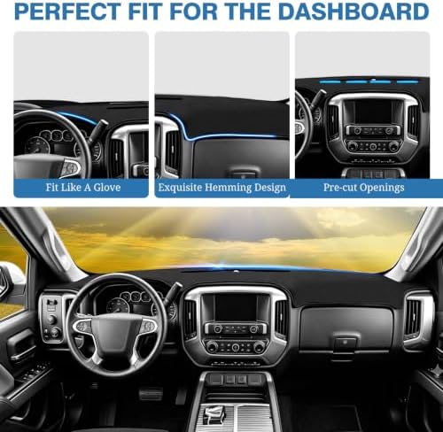 FIILINES Dash Cover Fit for 2014-2018 Chevy Chevrolet Silverado/GMC Sierra 1500 - Image 4