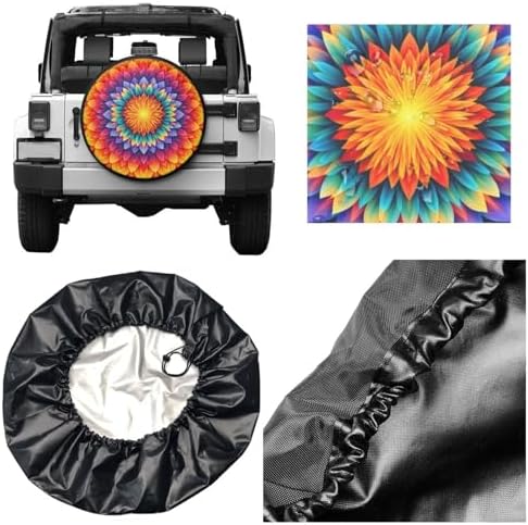 Spare Tire Cover，Mandala Camper Spare Tire Cover Waterproof Sun Protection - Image 5