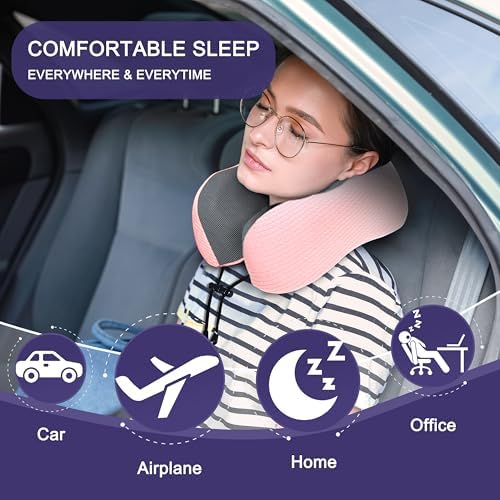 napfun Neck Pillow for Travel, Memory Foam Airplane Pillow - Image 6