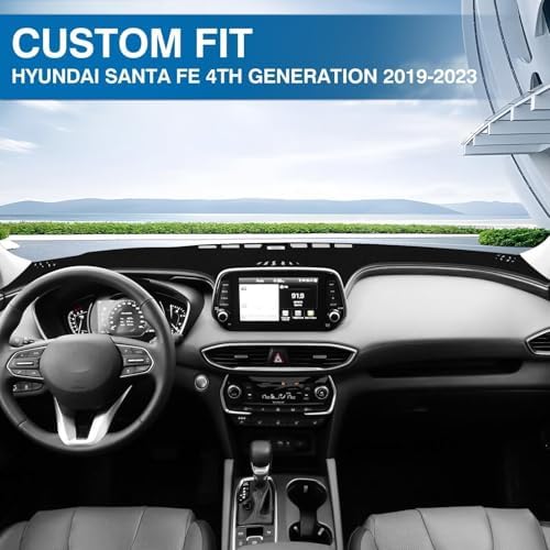 KUST Black Dash Cover for 2019-2023 Hyundai Santa Fe Left Hand Driving - Image 3