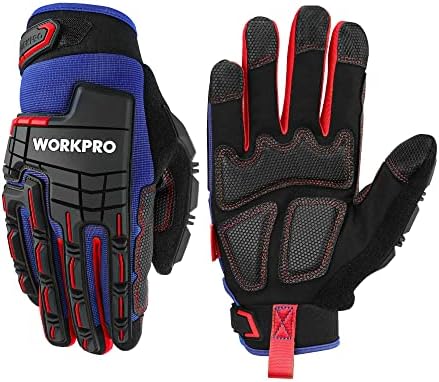 WORKPRO Heavy Duty Work Gloves, Synthetic Leather Impact Protection Working by WORKPRO