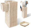 Wicker Umbrella Stand for Entryway, Decorative Rattan Holder by LoomestaHaven