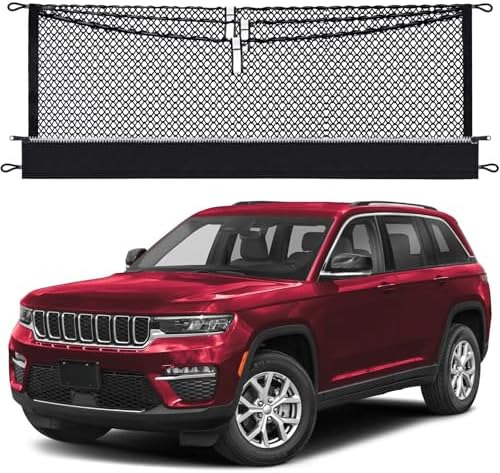 3Layer Cargo Net for Grand Cherokee 2021-2026, Integrated Zipper Bag by Lonyaqui