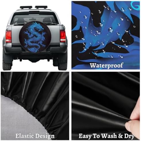 Blue Dragon Art Spare Tire Cover Dust-Proof Wheel Protector - Image 4