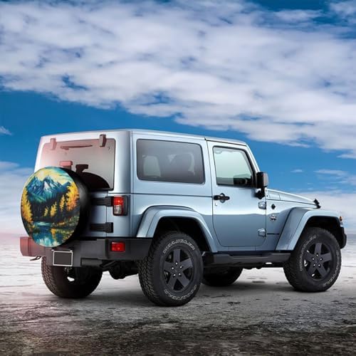 Starry Sky Blue Lake Spare Tire Cover - Image 4