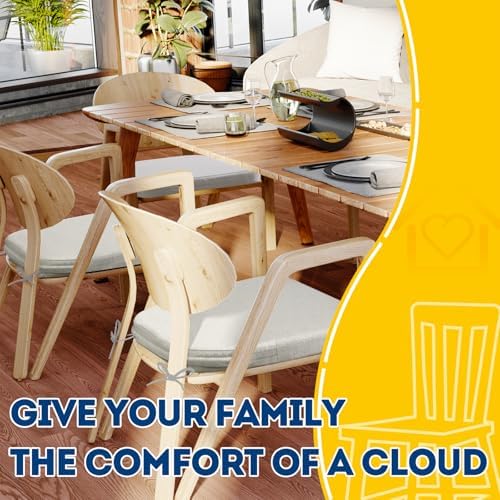 AAAAAcessories D-Shaped Chair Cushions, Machine-Washable Cover, Natural Linen - Image 6