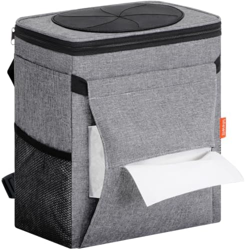 Lifewit Car Trash Can with Lid, Garbage Bag Hanging, Trash Bin, 3 Gallon by Lifewit