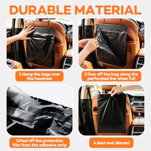 80 Count Hanging Car Trash Bags, Disposable Leak-proof Garbage Can - Image 6