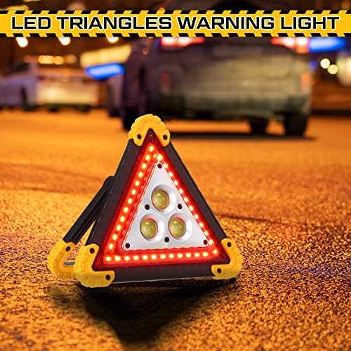 Huquary 3 Pack LED Emergency Triangle, Rechargeable Flashing Warning - Image 5