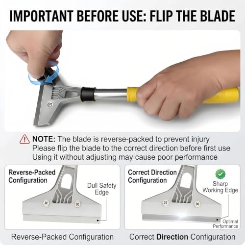 Razor Blade Scraper 4-Inch Floor Scraper Built-in Screwdriver - Image 2