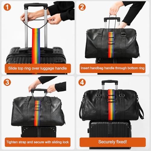 2 Pcs Luggage Straps for Suitcases, New Flexible and Adjustable Elastic - Image 2