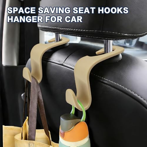 4PCS Car Seat Headrest Hooks, Car Purse Hook, Seat Back Organizer Storage - Image 3