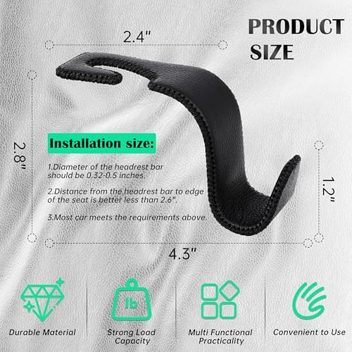 Car Seat Headrest Hook 55lb Heavy Duty Metal Hanger - Image 6