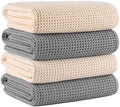 Microfiber Waffle Bath Towels, 4 Pieces, Fast Drying, Lint Free 430 GSM by Unknown