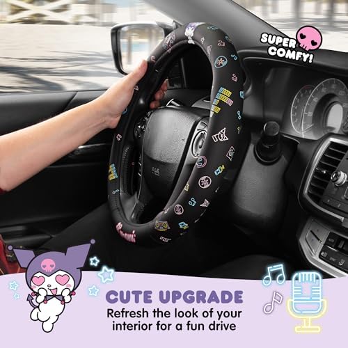 Sanrio Hello Kitty and Friends Kuromi Black Car Steering Wheel Cover, Universal - Image 3