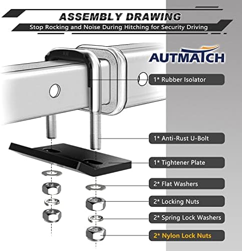 AUTMATCH Hitch Tightener Anti-Rattle Clamp - Image 3