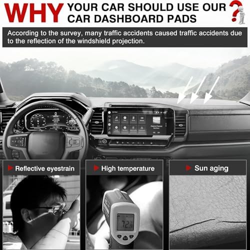 Autorder Dashboard Cover Mat for 2022-2025 2026 Chevy Chevrolet Silverado/GMC - Image 2