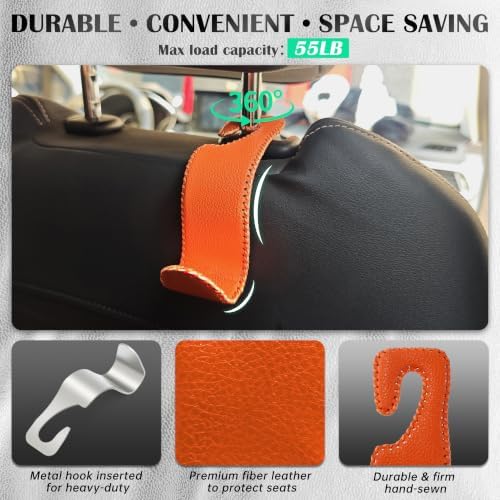 Car Seat Headrest Hook 55lb Heavy Duty Metal Hanger - Image 3