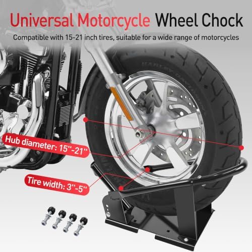 Motorcycle Wheel Chock for Trailer, Adjustable for 15"-21" Wheels - Image 2