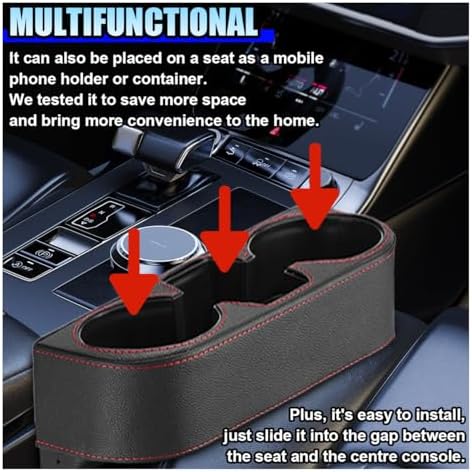 ZIMISI Car Cup Holder, Leather Front Console Gap Filler Organizer - Image 6