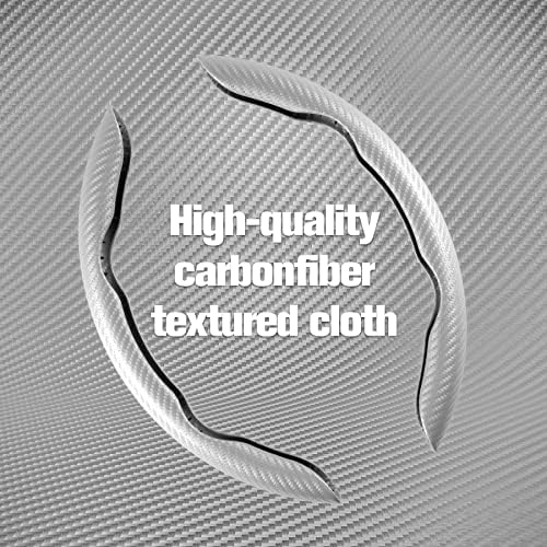 Amiss 2pcs Carbon Fiber Anti-Skid Steering Wheel Cover, Waterproof & Segmented - Image 3